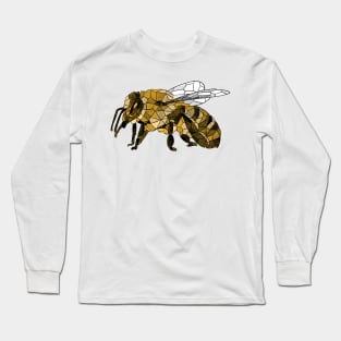 Honey Bee Geometric Sketch Design Long Sleeve T-Shirt